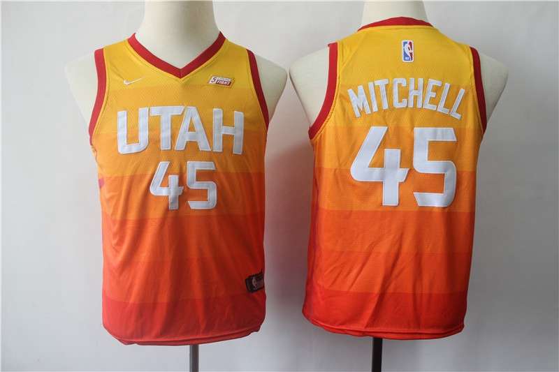 Utah Jazz Orange MITCHELL #45 Young City NBA Jersey (Stitched) Utah Jazz Orange MITCHELL #45 Young City NBA Jersey (Stitched)