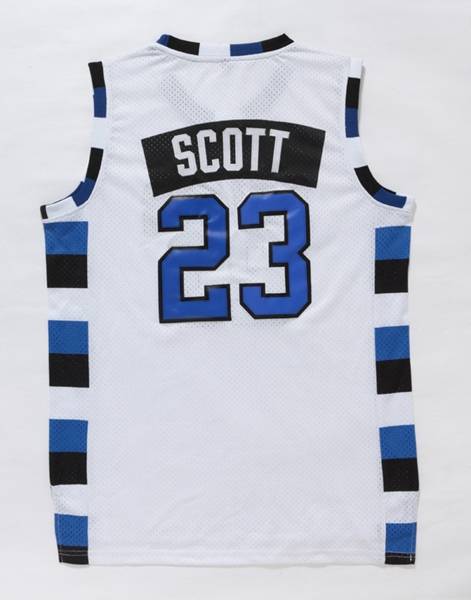 Movie White #23 SCOTT Basketball Jersey (Stitched)