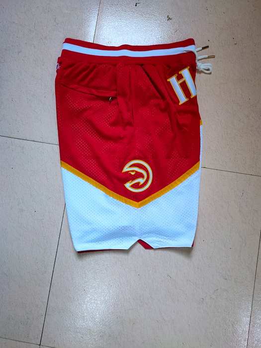 Atlanta Hawks Just Don White Red NBA Shorts