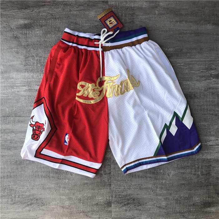 Chicago Bulls Utah Jazz Just Don Red White NBA Shorts Chicago Bulls Utah Jazz Just Don Red White NBA Shorts