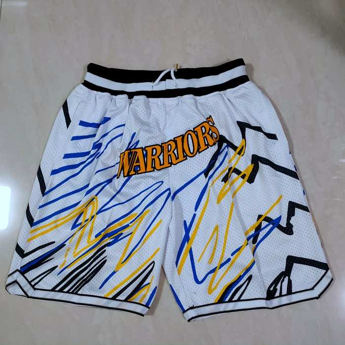 Golden State Warriors Just Don White NBA Shorts 02 Golden State Warriors Just Don White NBA Shorts 02