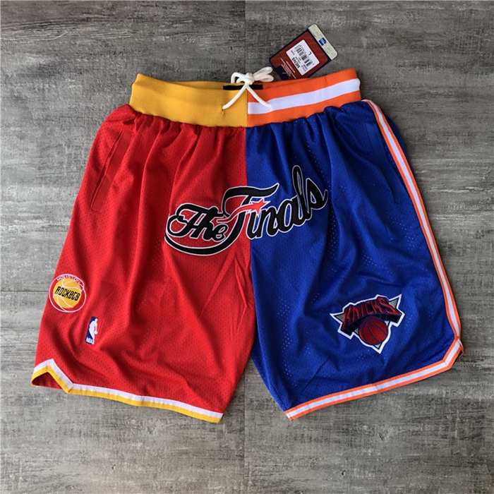 Houston Rockets New York Knicks Just Don Red Blue NBA Shorts Houston Rockets New York Knicks Just Don Red Blue NBA Shorts