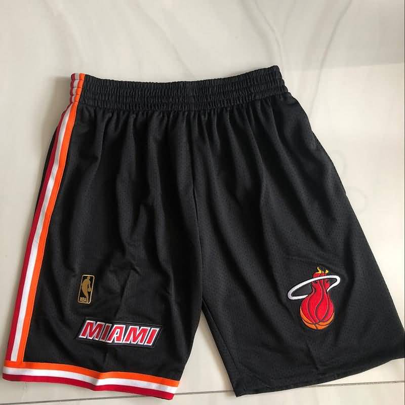 Miami Heat Mitchell&Ness Black Basketball Shorts 02 Miami Heat Mitchell&Ness Black Basketball Shorts 02