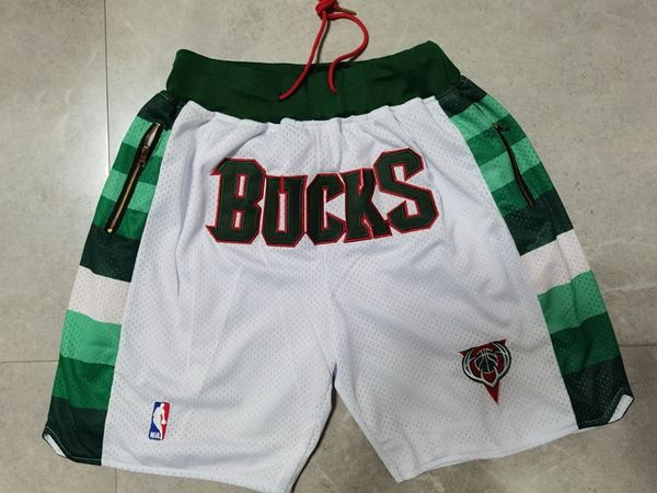 Milwaukee Bucks Just Don White Basketball Shorts Milwaukee Bucks Just Don White Basketball Shorts