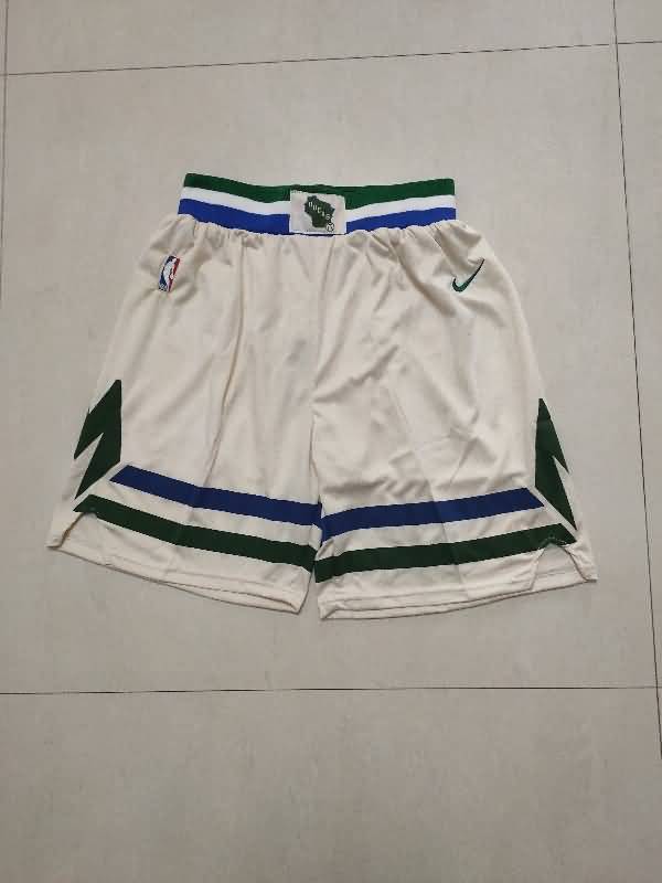 Milwaukee Bucks White Basketball Shorts 02 Milwaukee Bucks White Basketball Shorts 02