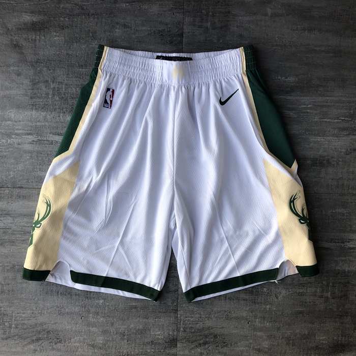 Milwaukee Bucks White NBA Shorts Milwaukee Bucks White NBA Shorts