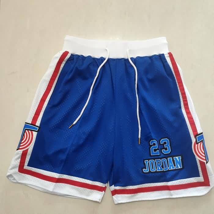 Movie Space Jam Just Don #23 Blue Basketball Shorts Movie Space Jam Just Don #23 Blue Basketball Shorts