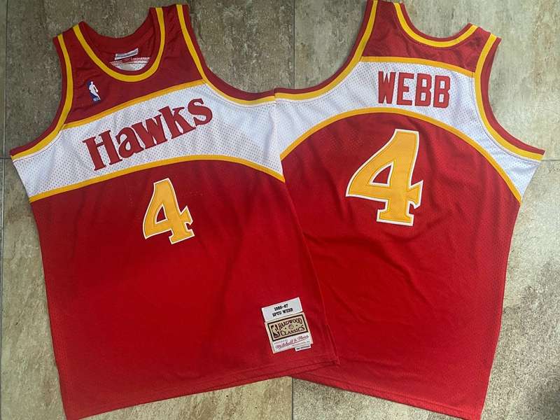 Atlanta Hawks 1986/87 Red #4 WEBB Classics Basketball Jersey (Closely Stitched) Atlanta Hawks 1986/87 Red #4 WEBB Classics Basketball Jersey (Closely Stitched)