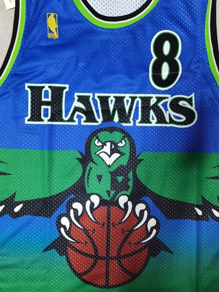 Atlanta Hawks 1986/87 Blue #8 SMITH Classics Basketball Jersey (Stitched)