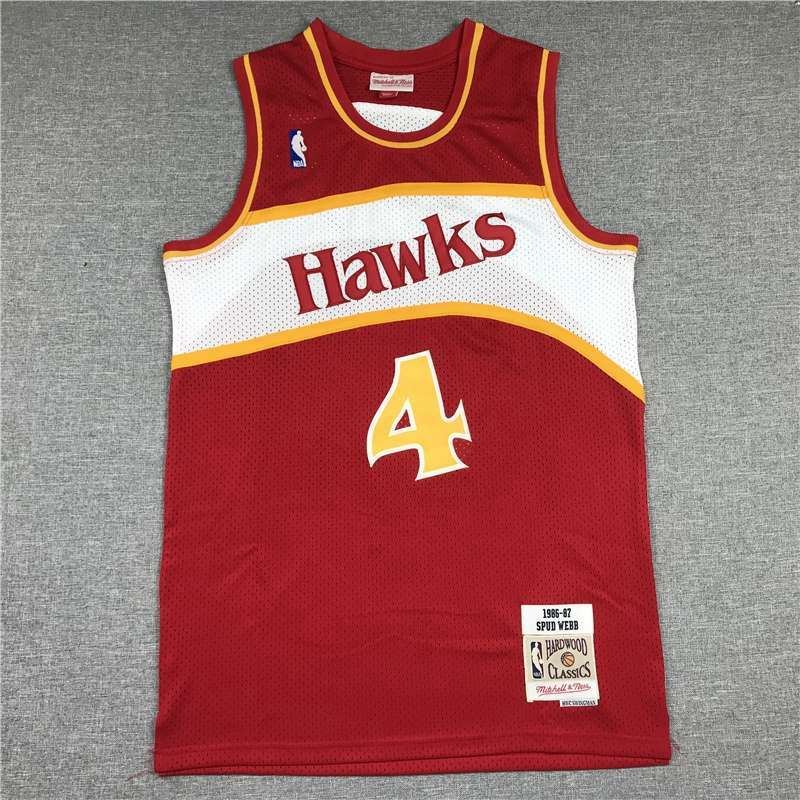 Atlanta Hawks 1986/87 Red #4 WEBB Classics Basketball Jersey (Stitched) Atlanta Hawks 1986/87 Red #4 WEBB Classics Basketball Jersey (Stitched)