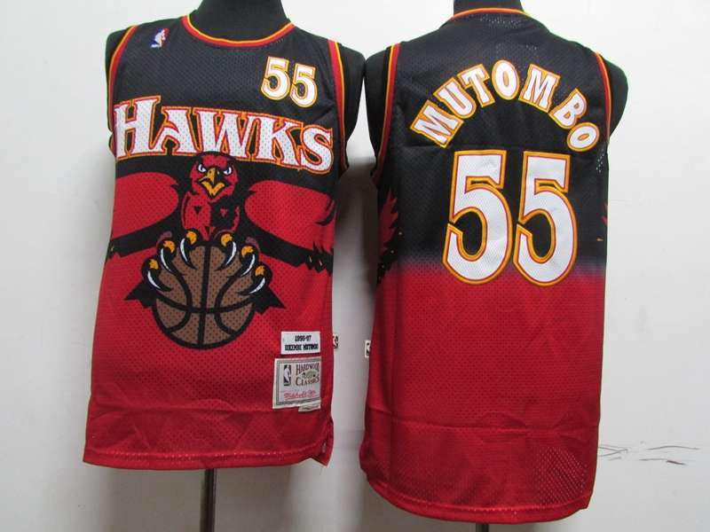 Atlanta Hawks 1996/97 Black Red #55 MUTOMBO Classics Basketball Jersey (Stitched) Atlanta Hawks 1996/97 Black Red #55 MUTOMBO Classics Basketball Jersey (Stitched)