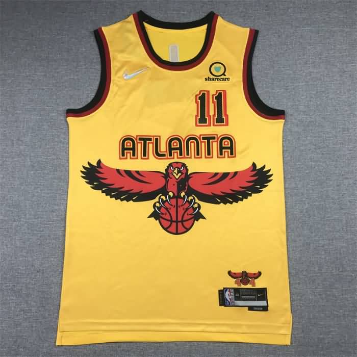 Atlanta Hawks 21/22 Yellow #11 YOUNG City Basketball Jersey (Stitched) Atlanta Hawks 21/22 Yellow #11 YOUNG City Basketball Jersey (Stitched)