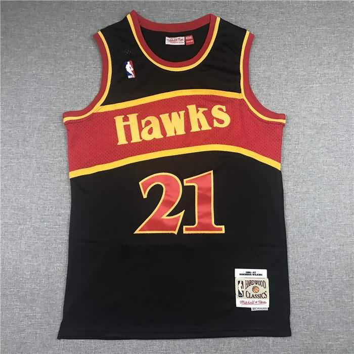 Atlanta Hawks 1986/87 Black #21 WILKINS Classics Basketball Jersey 02 (Stitched) Atlanta Hawks 1986/87 Black #21 WILKINS Classics Basketball Jersey 02 (Stitched)
