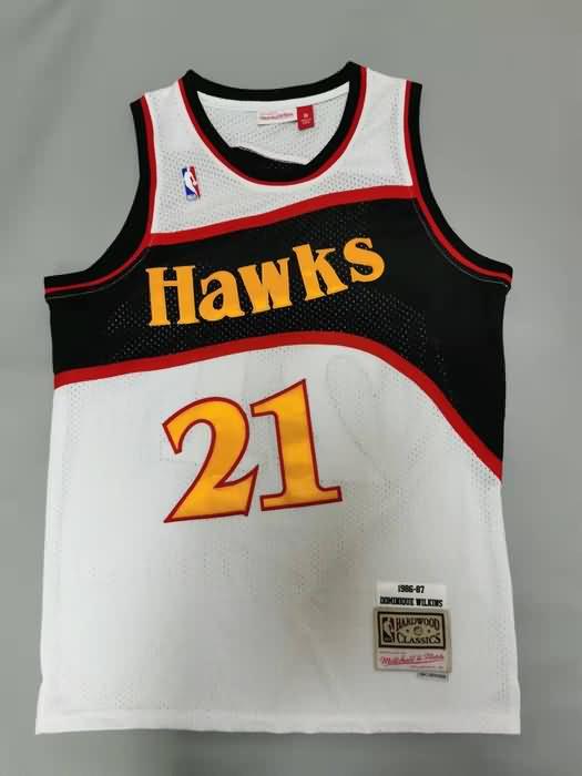 Atlanta Hawks 1986/87 White #21 WILKINS Classics Basketball Jersey (Stitched) Atlanta Hawks 1986/87 White #21 WILKINS Classics Basketball Jersey (Stitched)
