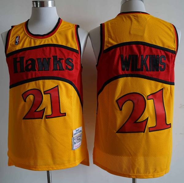 1986/87 Atlanta Hawks Yellow #21 WILKINS Classics Basketball Jersey (Stitched) 1986/87 Atlanta Hawks Yellow #21 WILKINS Classics Basketball Jersey (Stitched)