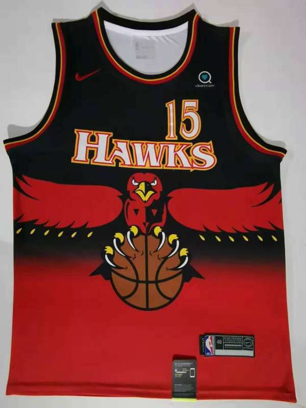 Atlanta Hawks Black Red #15 CARTER Classics Basketball Jersey (Stitched) Atlanta Hawks Black Red #15 CARTER Classics Basketball Jersey (Stitched)