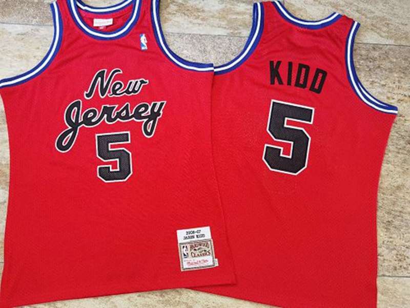 Brooklyn Nets 2006/07 Red #5 KIDD Classics Basketball Jersey (Closely Stitched) Brooklyn Nets 2006/07 Red #5 KIDD Classics Basketball Jersey (Closely Stitched)