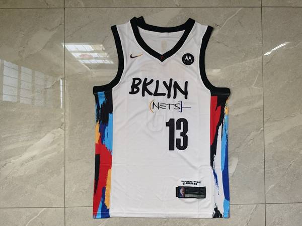 Brooklyn Nets 20/21 White #13 HARDEN City Basketball Jersey (Stitched) Brooklyn Nets 20/21 White #13 HARDEN City Basketball Jersey (Stitched)