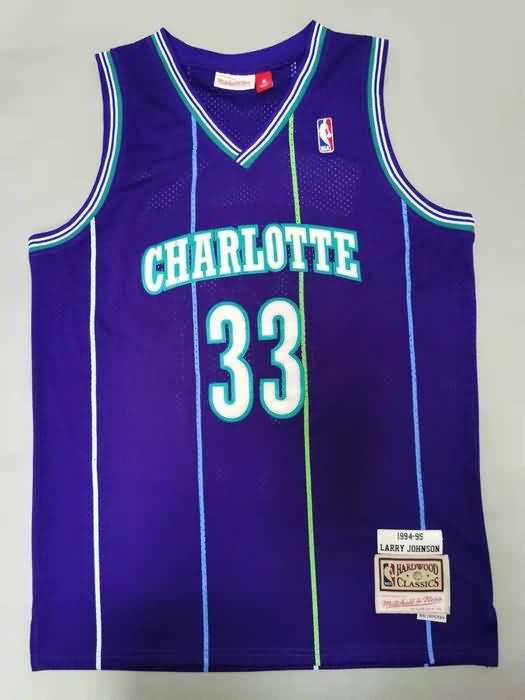 Charlotte Hornets 1994/95 Purple #33 MOURNING Classics Basketball Jersey (Stitched) Charlotte Hornets 1994/95 Purple #33 MOURNING Classics Basketball Jersey (Stitched)