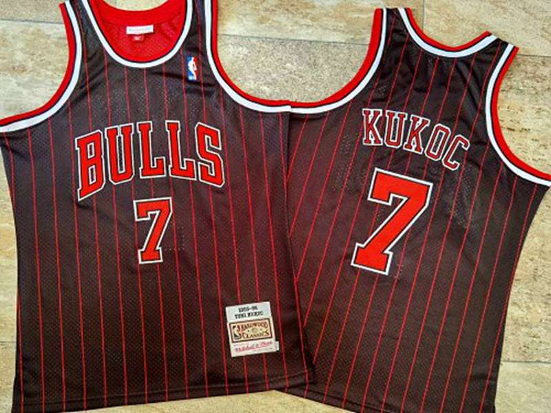 Chicago Bulls 1995/96 Black #7 KUKOC Classics Basketball Jersey (Closely Stitched) Chicago Bulls 1995/96 Black #7 KUKOC Classics Basketball Jersey (Closely Stitched)
