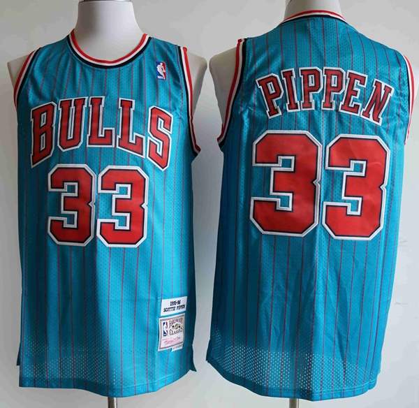 Chicago Bulls 1995/96 Blue #33 PIPPEN Classics Basketball Jersey (Stitched) Chicago Bulls 1995/96 Blue #33 PIPPEN Classics Basketball Jersey (Stitched)