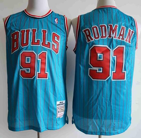 Chicago Bulls 1995/96 Blue #91 RODMAN Classics Basketball Jersey (Stitched) Chicago Bulls 1995/96 Blue #91 RODMAN Classics Basketball Jersey (Stitched)