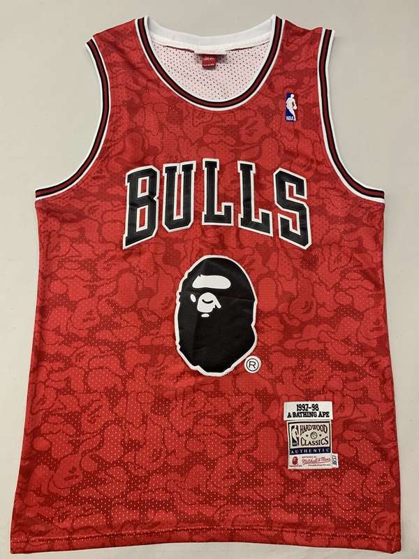Chicago Bulls 1996/97 Red #93 BAPE Classics Basketball Jersey (Stitched) Chicago Bulls 1996/97 Red #93 BAPE Classics Basketball Jersey (Stitched)