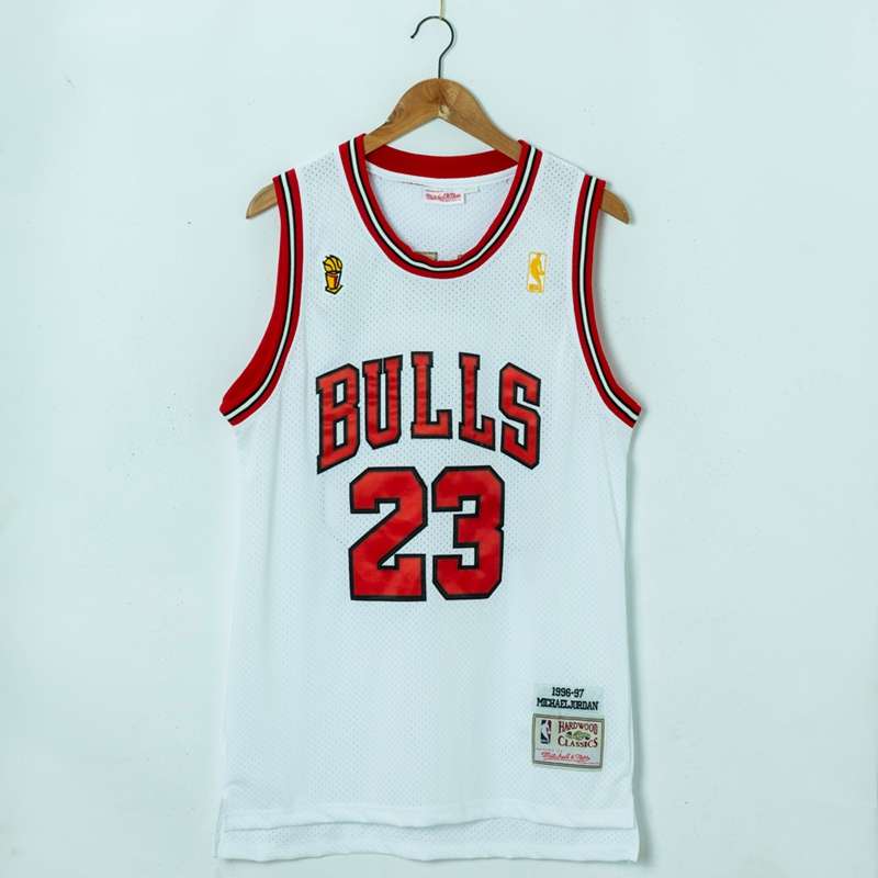 Chicago Bulls 1996/97 White #23 JORDAN Champion Classics Basketball Jersey (Stitched) Chicago Bulls 1996/97 White #23 JORDAN Champion Classics Basketball Jersey (Stitched)