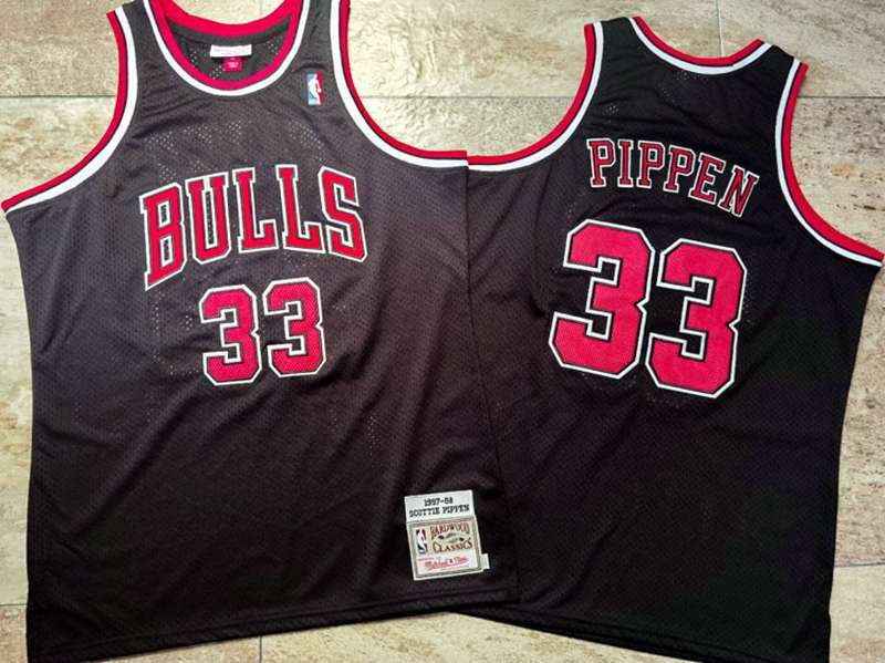 Chicago Bulls 1997/98 Black #33 PIPPEN Classics Basketball Jersey (Closely Stitched) Chicago Bulls 1997/98 Black #33 PIPPEN Classics Basketball Jersey (Closely Stitched)