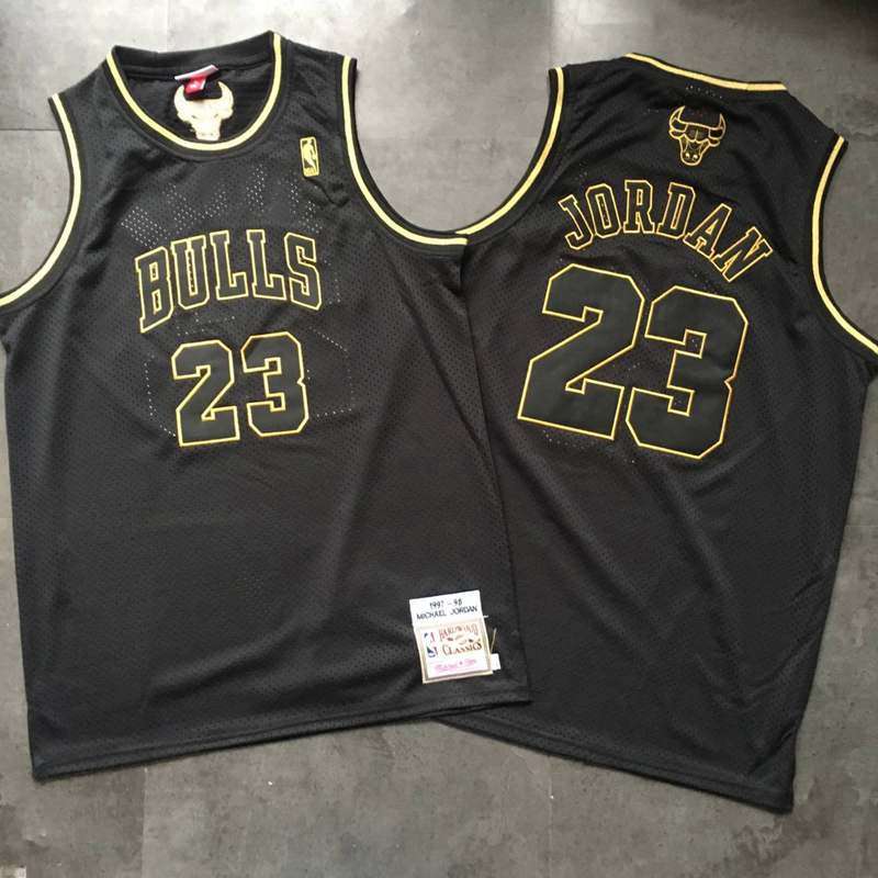 Chicago Bulls 1997/98 Black Gold #23 JORDAN Classics Basketball Jersey (Closely Stitched) Chicago Bulls 1997/98 Black Gold #23 JORDAN Classics Basketball Jersey (Closely Stitched)