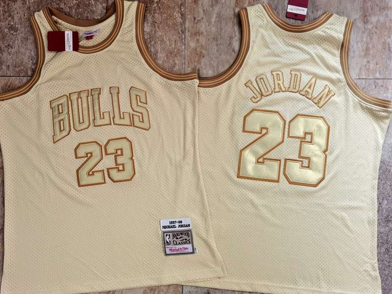 Chicago Bulls 1997/98 Gold #23 JORDAN Classics Basketball Jersey (Closely Stitched) Chicago Bulls 1997/98 Gold #23 JORDAN Classics Basketball Jersey (Closely Stitched)