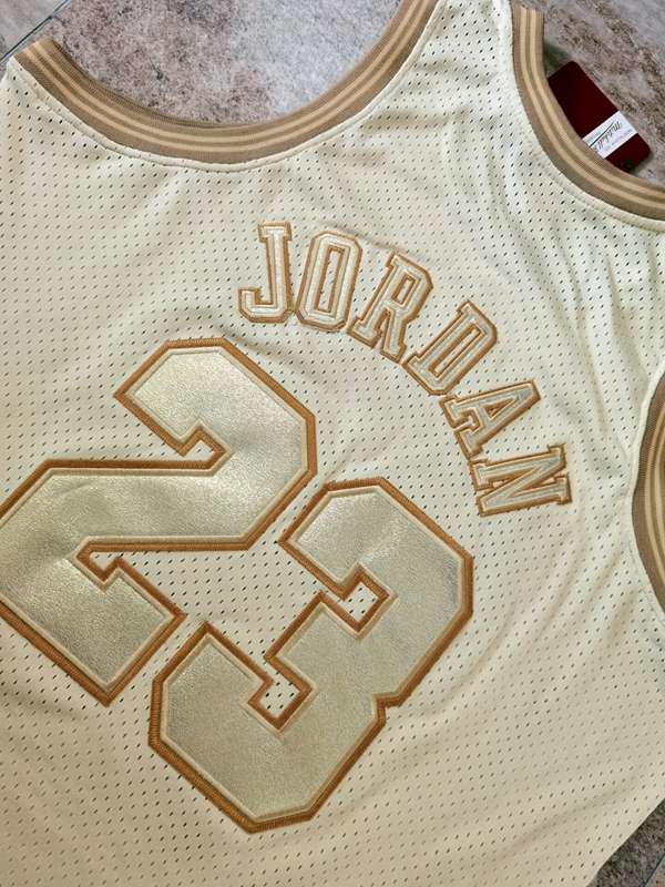 Chicago Bulls 1997/98 Gold #23 JORDAN Classics Basketball Jersey (Closely Stitched)