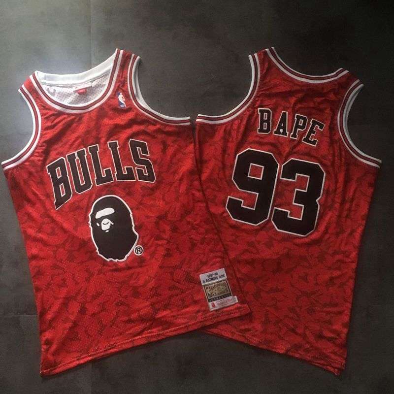 Chicago Bulls 1997/98 Red #93 BAPE Classics Basketball Jersey (Closely Stitched) Chicago Bulls 1997/98 Red #93 BAPE Classics Basketball Jersey (Closely Stitched)