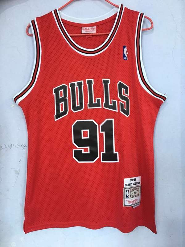 Chicago Bulls 1997/98 Red #91 RODMAN Classics Basketball Jersey (Stitched) Chicago Bulls 1997/98 Red #91 RODMAN Classics Basketball Jersey (Stitched)