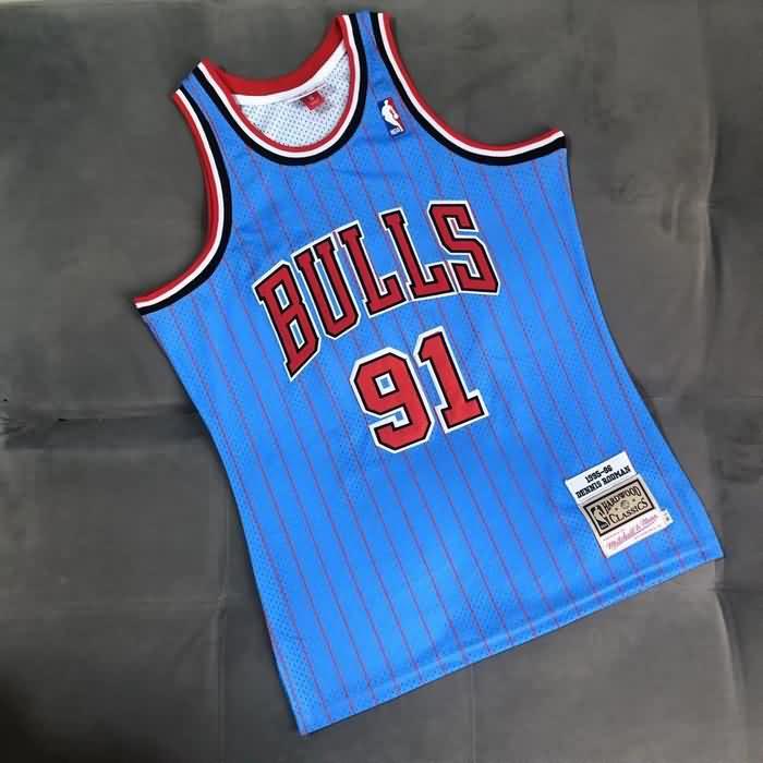 Chicago Bulls 1995/96 Blue #91 RODMAN Classics Basketball Jersey (Closely Stitched) Chicago Bulls 1995/96 Blue #91 RODMAN Classics Basketball Jersey (Closely Stitched)