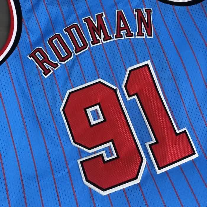 Chicago Bulls 1995/96 Blue #91 RODMAN Classics Basketball Jersey (Closely Stitched)