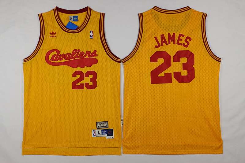 Cleveland Cavaliers Yellow #23 JAMES Classics Basketball Jersey (Stitched) Cleveland Cavaliers Yellow #23 JAMES Classics Basketball Jersey (Stitched)