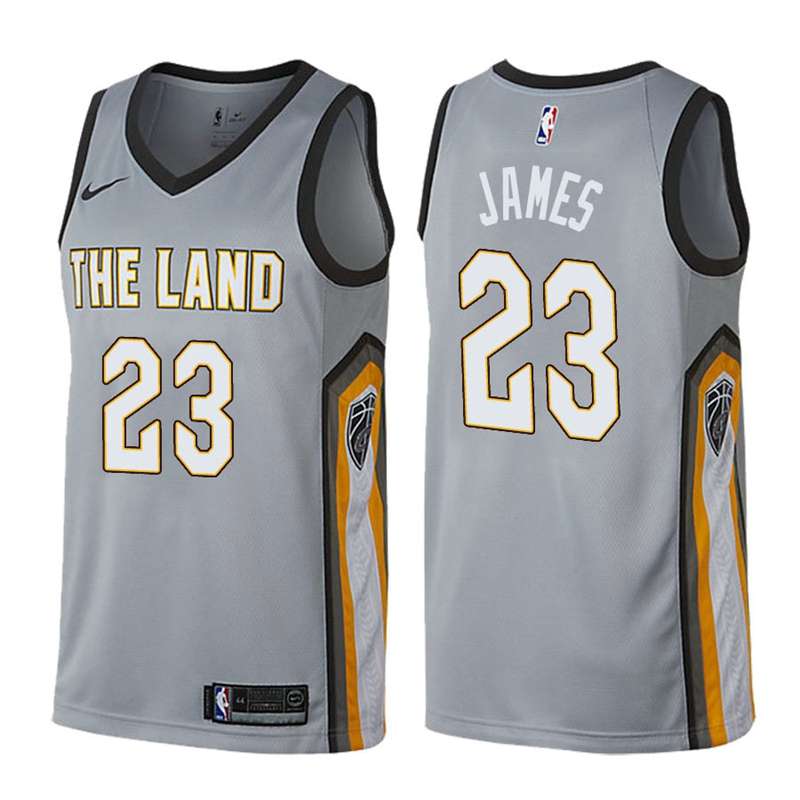 Cleveland Cavaliers Grey #23 JAMES City Basketball Jersey (Stitched) Cleveland Cavaliers Grey #23 JAMES City Basketball Jersey (Stitched)