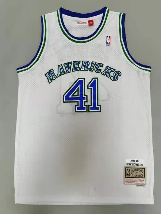 Dallas Mavericks 1998/99 White #41 NOWITZKI Classics Basketball Jersey (Stitched) Dallas Mavericks 1998/99 White #41 NOWITZKI Classics Basketball Jersey (Stitched)