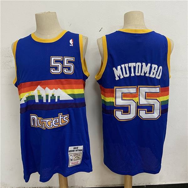 Denver Nuggets 1991/92 Blue #55 MUTOMBO Classics Basketball Jersey (Stitched)