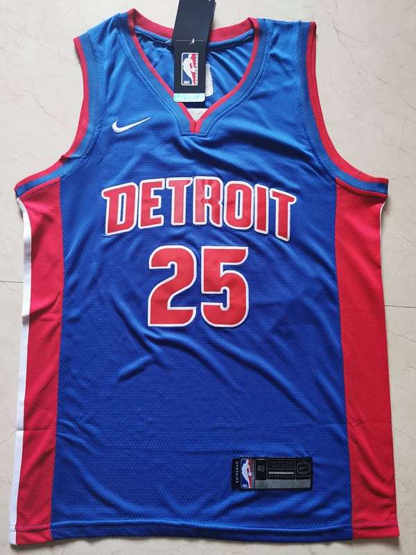 Detroit Pistons 20/21 Blue #25 ROSE Basketball Jersey (Stitched) Detroit Pistons 20/21 Blue #25 ROSE Basketball Jersey (Stitched)