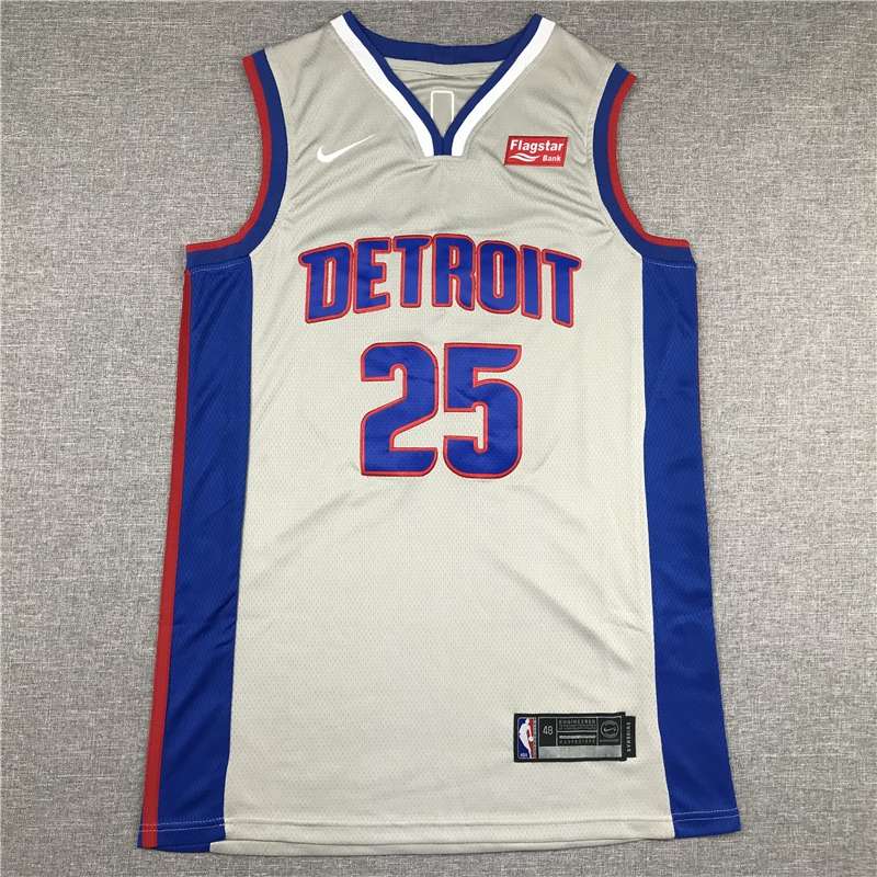 Detroit Pistons 20/21 Grey #25 ROSE Basketball Jersey (Stitched) Detroit Pistons 20/21 Grey #25 ROSE Basketball Jersey (Stitched)