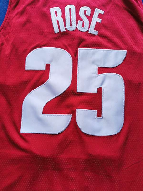 Detroit Pistons 2020 Red #25 ROSE City Basketball Jersey (Stitched)