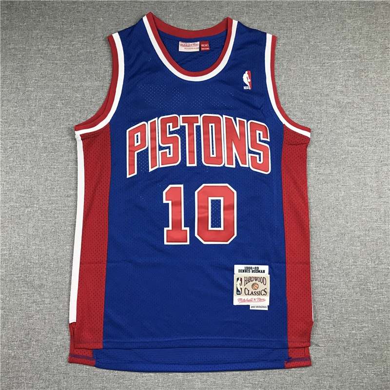 Detroit Pistons 1988/89 Blue #10 RODMAN Classics Basketball Jersey (Stitched) Detroit Pistons 1988/89 Blue #10 RODMAN Classics Basketball Jersey (Stitched)