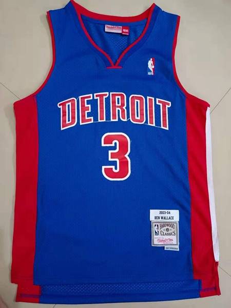 Detroit Pistons 2003/04 Blue #3 WALLACE Classics Basketball Jersey (Stitched) Detroit Pistons 2003/04 Blue #3 WALLACE Classics Basketball Jersey (Stitched)