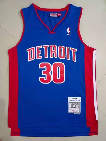 Detroit Pistons 2003/04 Blue #30 WALLACE Classics Basketball Jersey (Stitched) Detroit Pistons 2003/04 Blue #30 WALLACE Classics Basketball Jersey (Stitched)