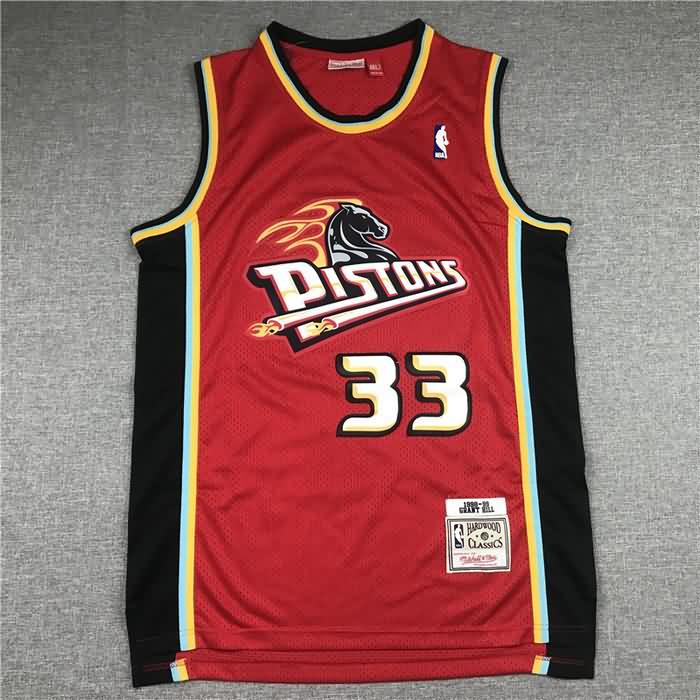 Detroit Pistons 1998/99 Red #33 HILL Classics Basketball Jersey (Stitched) Detroit Pistons 1998/99 Red #33 HILL Classics Basketball Jersey (Stitched)