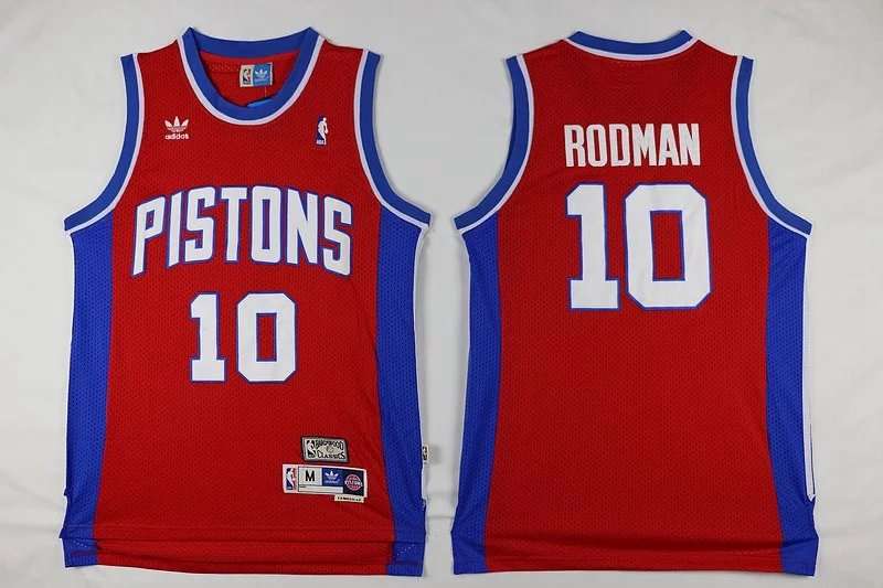Detroit Pistons Red #10 RODMAN Classics Basketball Jersey (Stitched)