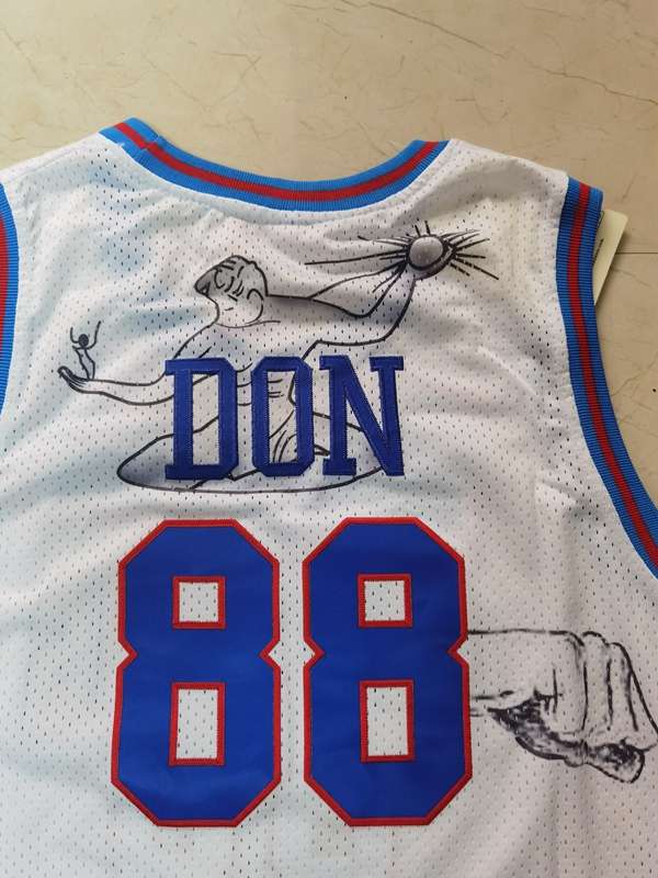 Detroit Pistons White #88 DON Basketball Jersey (Stitched)