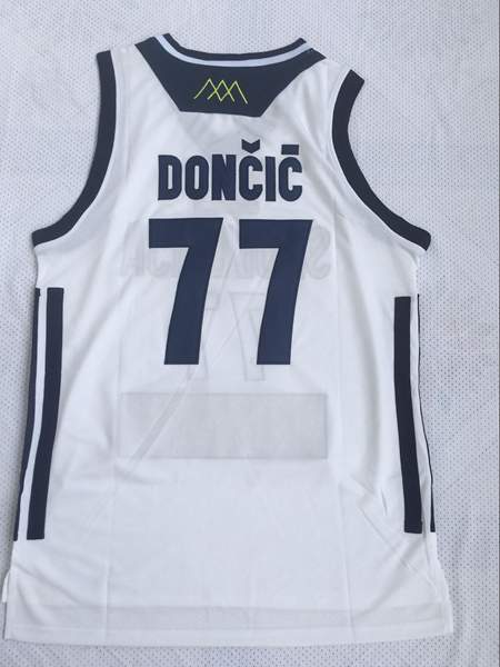 Slovenia White #77 DONCIC Basketball Jersey (Stitched)